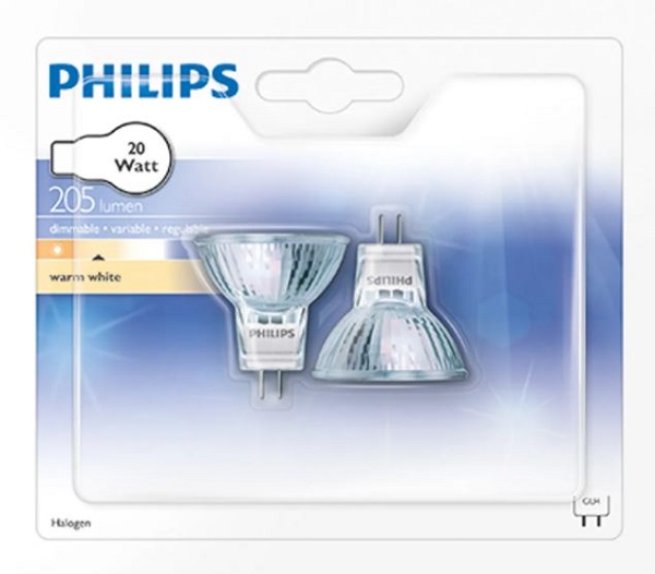 Philips halogeenlamp 35mm 20W 12V 2 stuks First