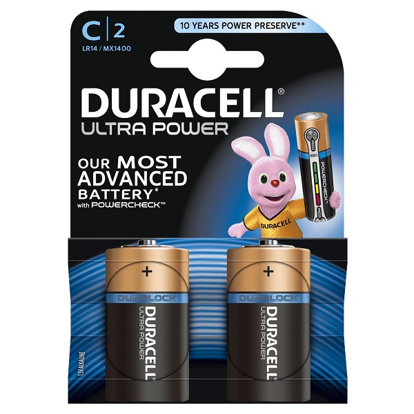 Integreren Verschillende goederen dichtheid Duracell Ultra M3 MN1400 LR14 kleine staaf C (Baby) batterij per bliste